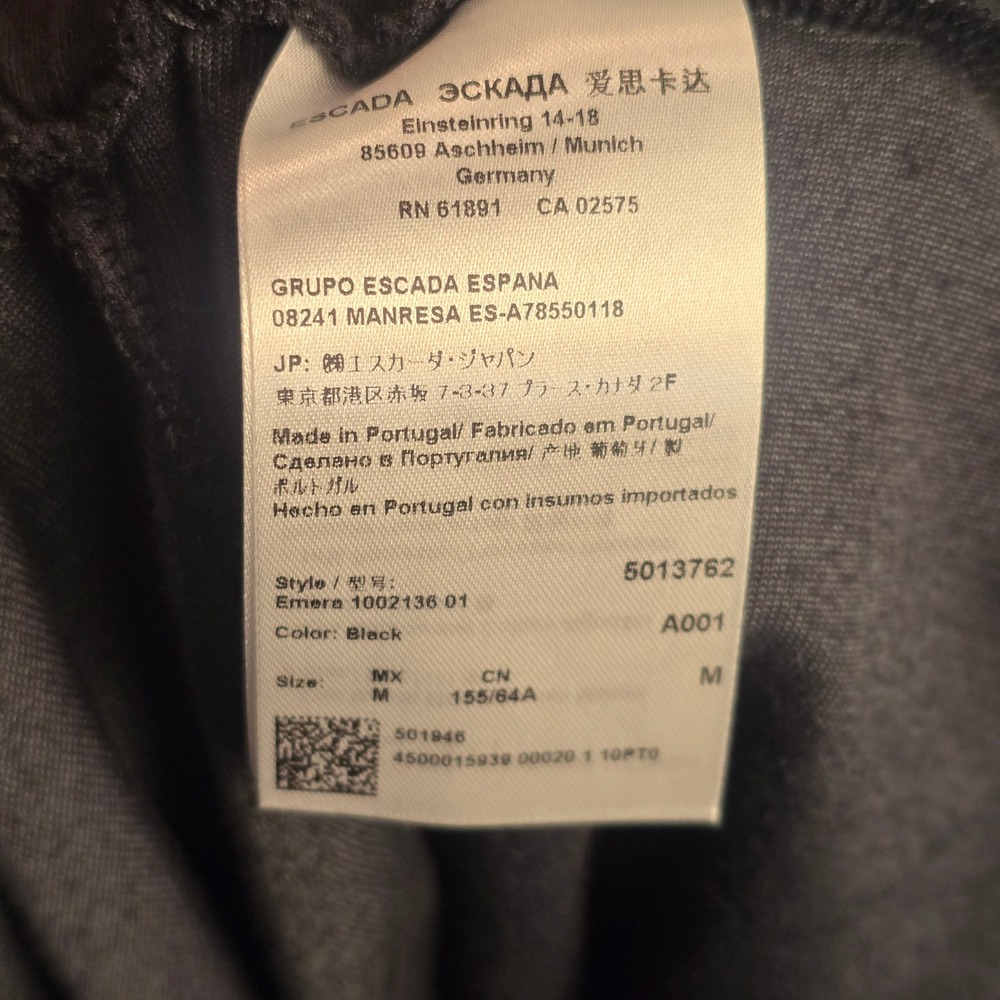Escada Sport Emera‎ Black Velvet Wide Leg Lounge Pants Modal Cotton Size M - Picture 5 of 13